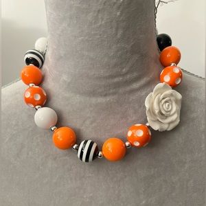 Gumball & Floral Bead Necklace 16”
